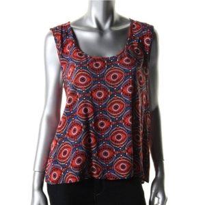 EYESHADOW * Sleeveless printed cut-out top